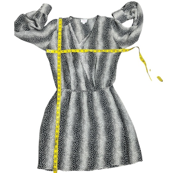 Parker cream and black snakeskin print silk dress size S - Picture 5 of 5